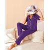 Avidlove Women Pajamas Set Notch Collar Soft Sleepwear Pjs Short Sleeve Button Down Nightwear with Long Pants(Purple)