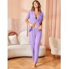 Avidlove Women Pajamas Set Notch Collar Soft Sleepwear Pjs Short Sleeve Button Down Nightwear with Long Pants(Purple With White Dots)