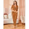 Avidlove Women Pajamas Set Notch Collar Soft Sleepwear Pjs Short Sleeve Button Down Nightwear with Long Pants(Teddy Bear Dessert-brown)