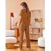 Avidlove Women Pajamas Set Notch Collar Soft Sleepwear Pjs Short Sleeve Button Down Nightwear with Long Pants(Teddy Bear Dessert-brown)
