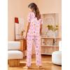 Avidlove Women Pajamas Set Notch Collar Soft Sleepwear Pjs Short Sleeve Button Down Nightwear with Long Pants(Teddy Bear -Pink Apricot Striped)