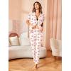 Avidlove Women Pajamas Set Notch Collar Soft Sleepwear Pjs Short Sleeve Button Down Nightwear with Long Pants(Teddy Bear -Pink Heart)