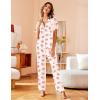 Avidlove Women Pajamas Set Notch Collar Soft Sleepwear Pjs Short Sleeve Button Down Nightwear with Long Pants(Teddy Bear -Pink Heart)