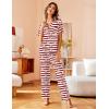 Avidlove Women Pajamas Set Notch Collar Soft Sleepwear Pjs Short Sleeve Button Down Nightwear with Long Pants(Teddy Bear -Red Apricot Striped)