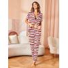 Avidlove Women Pajamas Set Notch Collar Soft Sleepwear Pjs Short Sleeve Button Down Nightwear with Long Pants(Teddy Bear -Red Apricot Striped)
