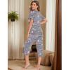 Ekouaer 2 Pack Women’s Capri Pajama Sets Short Sleeve Two-Piece Pjs V Neck Tops & Pants Printed Lounge Sets S-3XL(Gp10)