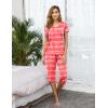Ekouaer 2 Pack Women’s Capri Pajama Sets Short Sleeve Two-Piece Pjs V Neck Tops & Pants Printed Lounge Sets S-3XL(Gp14)