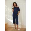 Ekouaer 2 Pack Women’s Capri Pajama Sets Short Sleeve Two-Piece Pjs V Neck Tops & Pants Printed Lounge Sets S-3XL(Gp22)