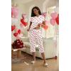 Ekouaer 2 Pack Women’s Capri Pajama Sets Short Sleeve Two-Piece Pjs V Neck Tops & Pants Printed Lounge Sets S-3XL(Gp23)