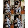 Ekouaer 2 Pack Women’s Capri Pajama Sets Short Sleeve Two-Piece Pjs V Neck Tops & Pants Printed Lounge Sets S-3XL(Gp3)