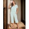 Ekouaer 2 Pack Women’s Capri Pajama Sets Short Sleeve Two-Piece Pjs V Neck Tops & Pants Printed Lounge Sets S-3XL(Gp4)