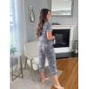 Ekouaer 2 Pack Women’s Capri Pajama Sets Short Sleeve Two-Piece Pjs V Neck Tops & Pants Printed Lounge Sets S-3XL(Gp5)