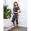 Ekouaer 2 Pack Women’s Capri Pajama Sets Short Sleeve Two-Piece Pjs V Neck Tops & Pants Printed Lounge Sets S-3XL(Gp8)