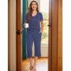 Ekouaer 2 Pack Women’s Capri Pajama Sets Short Sleeve Two-Piece Pjs V Neck Tops & Pants Printed Lounge Sets S-3XL(Gp9)