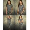 Ekouaer 2 Pack Women’s Capri Pajama Sets Short Sleeve Two-Piece Pjs V Neck Tops & Pants Printed Lounge Sets S-3XL(Grey Star+leopard)