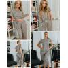 Ekouaer 2 Pack Women’s Capri Pajama Sets Short Sleeve Two-Piece Pjs V Neck Tops & Pants Printed Lounge Sets S-3XL(Leopard+black)