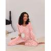 Ekouaer 2 Pack Womens Pajama Sets Long Sleeve Pjs Lounge Set Soft Comfy Sleepwear Winter Loungewear(Leopard/Daisies)
