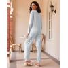 Ekouaer 2 Pack Womens Pajama Sets Long Sleeve Pjs Lounge Set Soft Comfy Sleepwear Winter Loungewear(Leopard/Daisies)