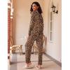 Ekouaer 2 Pack Womens Pajama Sets Long Sleeve Pjs Lounge Set Soft Comfy Sleepwear Winter Loungewear(Leopard/Dark Gray Star)