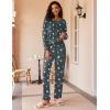 Ekouaer 2 Pack Womens Pajama Sets Long Sleeve Pjs Lounge Set Soft Comfy Sleepwear Winter Loungewear(Leopard/Dark Gray Star)