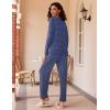 Ekouaer 2 Pack Womens Pajama Sets Long Sleeve Pjs Lounge Set Soft Comfy Sleepwear Winter Loungewear(Leopard/Navy Dots)