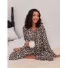 Ekouaer 2 Pack Womens Pajama Sets Long Sleeve Pjs Lounge Set Soft Comfy Sleepwear Winter Loungewear(Leopard/Navy Dots)