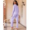 Ekouaer 2 Pack Womens Pajama Sets Long Sleeve Pjs Lounge Set Soft Comfy Sleepwear Winter Loungewear(Lilac Dots/Gray Stripe)