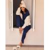 Ekouaer 2 Pack Womens Pajama Sets Long Sleeve Pjs Lounge Set Soft Comfy Sleepwear Winter Loungewear(Navy/Navy Flower)