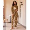 Ekouaer 2 Pack Womens Pajama Sets Long Sleeve Pjs Lounge Set Soft Comfy Sleepwear Winter Loungewear(Pink/Brown Teddy)