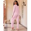 Ekouaer 2 Pack Womens Pajama Sets Long Sleeve Pjs Lounge Set Soft Comfy Sleepwear Winter Loungewear(Pink/Brown Teddy)
