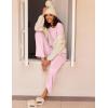 Ekouaer 2 Pack Womens Pajama Sets Long Sleeve Pjs Lounge Set Soft Comfy Sleepwear Winter Loungewear(Pink/Brown Teddy)
