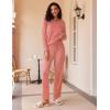 Ekouaer 2 Pack Womens Pajama Sets Long Sleeve Pjs Lounge Set Soft Comfy Sleepwear Winter Loungewear(Red Stripe/Black Dots)