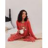 Ekouaer 2 Pack Womens Pajama Sets Long Sleeve Pjs Lounge Set Soft Comfy Sleepwear Winter Loungewear(Red Teddy/Green Teddy)