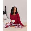 Ekouaer 2 Pack Womens Pajama Sets Long Sleeve Pjs Lounge Set Soft Comfy Sleepwear Winter Loungewear(Wine Red Plaid/Black Red Plaid)