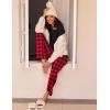 Ekouaer 2 Pack Womens Pajama Sets Long Sleeve Pjs Lounge Set Soft Comfy Sleepwear Winter Loungewear(Wine Red Plaid/Black Red Plaid)