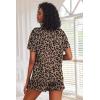 Ekouaer 2 Pack Womens Pajama Sets Short Sleeve Top with Shorts Soft Comfy Loungewear Sleepwear S-XXL(Gray Leopard/Brown Leopard)