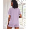 Ekouaer 2 Pack Womens Pajama Sets Short Sleeve Top with Shorts Soft Comfy Loungewear Sleepwear S-XXL(Tie Dye Blue Purple/Light Purple)