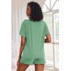 Ekouaer 2 Pack Womens Pajama Sets Short Sleeve Top with Shorts Soft Comfy Loungewear Sleepwear S-XXL(Tie Dye Light Green/Green)