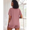 Ekouaer 2 Pack Womens Pajama Sets Short Sleeve Top with Shorts Soft Comfy Loungewear Sleepwear S-XXL(Tie Dye Pink Blue/Purple Red)