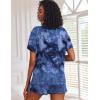 Ekouaer 2 Pack Womens Pajama Sets Short Sleeve Top with Shorts Soft Comfy Loungewear Sleepwear S-XXL(Tie Dye Pink Blue/Tie Dye Blue)