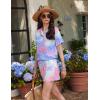 Ekouaer 2 Pack Womens Pajama Sets Short Sleeve Top with Shorts Soft Comfy Loungewear Sleepwear S-XXL(Tie Dye Rainbow/Blue Sky)