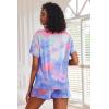 Ekouaer 2 Pack Womens Pajama Sets Short Sleeve Top with Shorts Soft Comfy Loungewear Sleepwear S-XXL(Tie Dye Rainbow/Blue Sky)