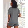 Ekouaer 2 Pack Womens Pajama Sets Short Sleeve Top with Shorts Soft Comfy Loungewear Sleepwear S-XXL(White Leopard/Gray)
