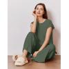 Ekouaer Lounge Sets for Women Two Piece Outfits Knit Cap Sleeve Tops Wide Leg Pleated Pants Casual Dressy Sweater Sets(Dark Green)