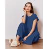 Ekouaer Lounge Sets for Women Two Piece Outfits Knit Cap Sleeve Tops Wide Leg Pleated Pants Casual Dressy Sweater Sets(Indigo)