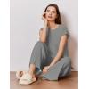 Ekouaer Lounge Sets for Women Two Piece Outfits Knit Cap Sleeve Tops Wide Leg Pleated Pants Casual Dressy Sweater Sets(Light Gray)