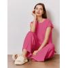 Ekouaer Lounge Sets for Women Two Piece Outfits Knit Cap Sleeve Tops Wide Leg Pleated Pants Casual Dressy Sweater Sets(Pink)