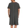 Ekouaer Men’s Nightshirt Nightwear Comfy Big&Tall Short Sleeve Henley Sleep Shirt(Dark Grey)