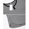 Ekouaer Men’s Nightshirt Nightwear Comfy Big&Tall Short Sleeve Henley Sleep Shirt(Grey)