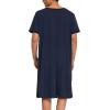 Ekouaer Men’s Nightshirt Nightwear Comfy Big&Tall Short Sleeve Henley Sleep Shirt(Navy Blue)
